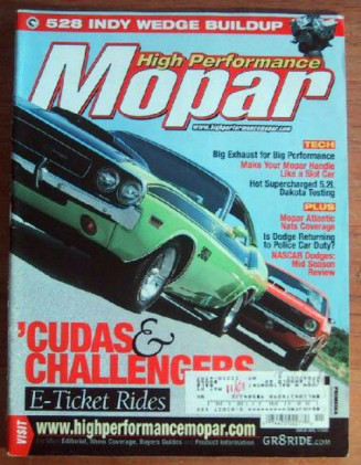 HIGH PERFORMANCE MOPAR 2001 NOV - NASCAR RECAP, 440-6*